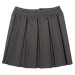 L S U Girls School Skirts Box Pleated Fully Elasticated Waist Skirt Kids School Uniform New (10-11 Years, Grey)