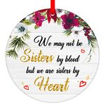 PETCEE Sisters Christmas Ornament 2023 Not Sisters by Blood but Sisters by Heart Ornament Christmas Tree Decor,Sister Gifts from Sister,Christmas Sister Gifts for Sister Friends Sisters in Law Women