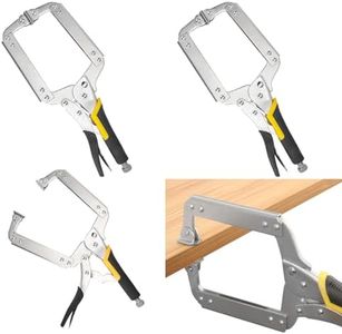 4 Pack 14 Inch C Clamp Locking Pliers,Locking C Clamp, Adjustable Nickel Plated C Pliers For Wood Working, Welding, Electrician Maintenance and more, by GENHAKON