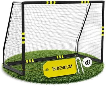 FRIEDO Fußballtor Kinder I 160 x 240 cm I CE-geprüft I Rostfrei & wetterfest für den Garten I Fussball Tor mit stabilem Stand I Premium Fußball Tor mit reißfestem Netz I Goal for Outdoor 160x240cm