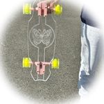 24'' Penny Ghost Board- Acrylic Penny Longboard with LED Wheels For a Smooth Ride- Travel-Size Clear Skateboard Offers Easy Control & Style- Cruise Freely with Skateboard for All Ages- Clear Butterfly