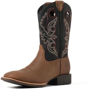 SUREWAY Western Boots For Men - Mens Square Toe Cowboy Boot,Oil/Slip Resistant,Durable Fashionable Classic Pull on 10 Inch Boots,Mid Calf Soft toe Wellington Boots