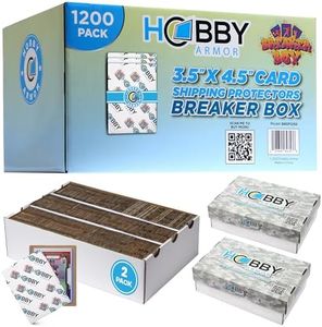 1200 Pack Trading Card Shipping Protector by Hobby Armor, 3.5" x 4.5" with Rounded Corners, Vibrant Multi-Color Card Protectors to Guard Cards From Dings, Bulk Breaker Box, Includes Dual Storage Boxes