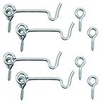 SZXMDKH 2 Inch Cabin Hook, Eye Latch Hook Door Lock Plating Finish for Gate Shutters Window Slide Barn Door 4 Pack Silver