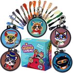 Cats 5 Stamped Cross Stitch Kits for Kids.Needlepoint Kits for Beginners. Embroidery Kit for Kids. Crossstitch Kit for Beginners and Girls (Cats)