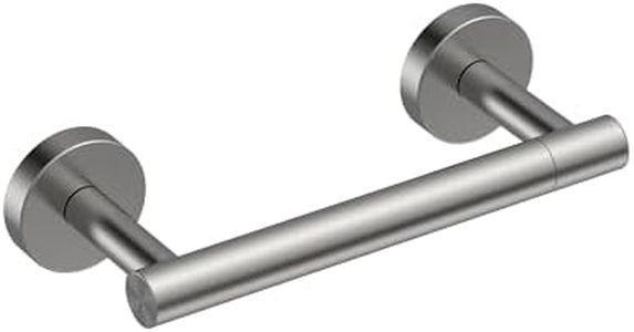 HOMEMYSTIQUE Toilet Paper Holder Wall Mount Flexible Double Post Pivoting Bathroom Tissue Roll Holders Sturdy Stainless Steel Rustproof Modern Commercial Paper Towel Dispenser - Brushed Nickel