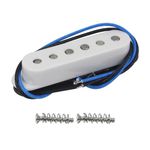 FLEOR Vintage Tone Alnico 5 Staggered Single Coil Middle Pickup for ST Style Electric Guitar, White