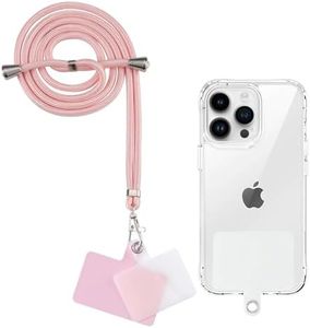 Yoedge Cordon Telephone Portable, Tour de Cou Telephone Universelle avec 2 Patchs, Réglable Collier Lanière Téléphone en Bandoulière en Nylon Adaptée à la Plupart des Smartphones, Or Rose