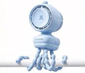 JISULIFE Chic Stroller Fan 2026 –Baby Cool Helper: Smart 120° Auto Oscillation with 100 Speeds, 21H Super-Long Battery, Portable Baby Fan for Crib, Stroller & Bedroom, Gift for Moms-Blue