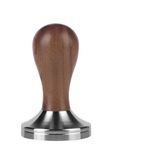 Brewalsa 57.5mm Espresso Tamper Stainless Steel Flat Base with Wooden Handle – Fits Lelit Anita & 57mm Portafilters