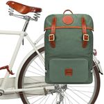 TOURBON Bike Pannier Bag Waterproof Canvas Cycling Laptop Backpack Seat Shoulder Bag for Outdoor Travel School
