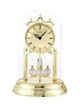 Bulova B8818 Tristan I Clock, Glass Metal, Brass Finish