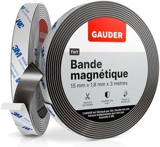 GAUDER Bande Magnétique Autocollante Forte | Bandes Magnétiques avec Support Adhésif | Ruban Magnétique (3 m)