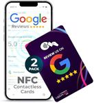 Capture 360 NFC Business Google Review Tap Card, Contactless, Enhances SEO, Saves Time, User-Friendly, Reusable, Boosts Online Presence & Encourages Business Feedback (Purple, 2-Pack Google Cards)