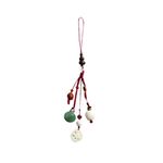 UKCOCO Phone Charm Retro Bodhi Lotus Pendant Keyring Strap Chinese Style Bag Pendant Wrist Lanyard Hanging Ornament, 16*7cm, bodhi, No Gemstone