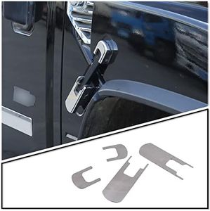 Stainless Steel,Sliver,Car Hood Latch Lock Catch Brackets Cover,Front Hood Latch Accent Trim Fit for Hummer H2 2003-2009