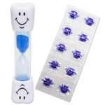 Dental Aesthetics Smile Toothbrush Timer & 10 Disclosing Tablets (Blue)