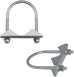 Chaowei 2PCS WiFi Antenna Mast Cross-Over Bracket Accessories U-Bolt Mounting Hardware in Magnetic Stainless Steel for Outdoor 4G LTE Antenna,Ham Radio Antenna,TV Antenna