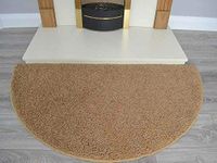 Half Moon Semi Circle Non Slip Machine Washable Hearth Living Room Fireside Rugs (Coffee)