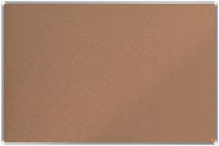 Nobo Cork Notice Board, 1500 x 1000 mm, Aluminium Trim, Self-Healing Cork Surface, Corner Wall Mounting, Premium Plus, Light Brown, 1915182