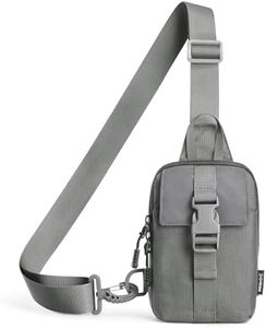 G4Free Waterproof Mini Crossbody Sling Bag, Small Chest Fanny Pack for Men, Lightweight Travel Sports Purse (Grey)