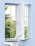 Air Conditioner Window Kit, Portable Anti-Mosquito Waterproof Wind Resistant No Drilling Window Kit with Zip and Adhesive Fastener for Tumble Dryer and Hot Air Stop, 300cm/118 Inch