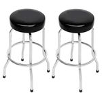 Duramex 2PCS Swivel Bar Stool Garage Stool Shop Seat, Black 16" L x 16" W x 30" H