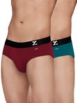 XYXX Cotton Regular Solid (Pack of 2) (Aero Briefs for Men_Dark Maroon+Legion Blue_M)