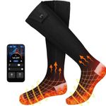 Heated Socks,APP Control Electric Socks Foot Warmer,Rechargeable Heated Socks,5000 mAh Extra Large Battery,Washable Thermal Socks Battery Socks,For Outdoor Skiing,Winter Camping,Hiking (1 pair)