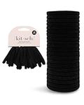 Kitsch Recycled Nylon Thin Hair Ties | No Damage Hair Elastics | Hair Bands | Ponytail Holders | Black Hair Ties for Thick Hair & Thin Hair | Holiday Gift | Hair Accessories Girls (Pack of 20)