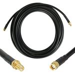 25 ft RP-SMA Male to RP-SMA Female S-LMR240 Extension Cable (50 Ohm), WIZACE Pure Copper Low-Loss Coax Jumper for WiFi Router Wireless Network Card Security IP Camera Hotspot Miner to Antenna