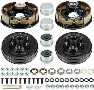 6 on 5.5" Bolt Circle Brake Drum Kits w/ 12" x 2" Left and Right Self-Adjusting Electric Brake for 5,200lbs Trailer Axle