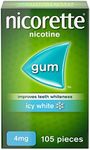 Nicorette Icy White 4mg Gum Nicotine 105 Pieces (Stop Smoking Aid)