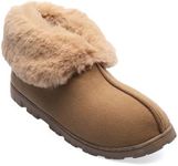 Happy Touch Women's Luxury Micro Suede Faux Fur Fleece Lining Slippers Bootie with Cozy High Density 80-D Memory Foam, Winter Warm Breathable Boot Slipper with Anti-Slip Indoor Outdoor Rubber Sole