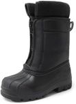 DREAM PAIRS Boys Girls Waterproof Winter Snow Boots,Size 3 Little Kid,Black,KSTAR