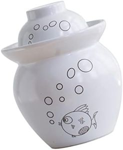 Ceramic Kimchi Jar Pickle Sealed Jar Pickles Sauerkraut Jar Sealing Pickle Jar Onggi Kimchi Pot Crock Fermenting Jar Water Seal Airlock Fermenting Containers Ceramics Ceramic Pot