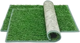 Artificial Grass Pad for Dogs (2 Pack),Replacement Fake Grass Turf Mat for Puppy Indoor Potty Training, Reusable Dog Pee Grass Patch,Easy to Clean & Strong Permeability (20"x25"-Hemmed Edge Grass)