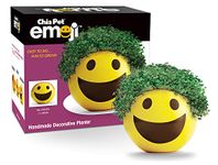 Chia Pet Emoji Smiley with Seed Pack, Decorative Pottery Planter, Easy to Do and Fun to Grow, Novelty Gift, Perfect for Any Occasion