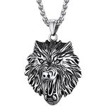 Stainless Steel Wolf Boys Necklace Chains for Men Boyfriend Gifts