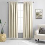 DONREN 2 Panels 84 inch Length Cream Beige Blackout Curtain Panels for Bedroom - Rod Pocket Room Darkening Thermal Insulated Curtains for Living Room (42 x 84 Inches Long)