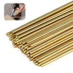 KITERI 50 Pcs Brass Welding Rods, 2mm x 250mm Copper Soldering Wires Brazing Welding Rods Low Temperature Brass Welding Rods T2 Copper Soldering Wires Flux Sticks for Repair Welding Brazing