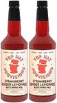 Top Hat Strawberry Ginger Lemonade Concentrate - Non Alcoholic Mixer for Cocktails & Mocktails - Adult Party Flavor - 2 Pack of 32oz Bottles