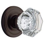 Baldwin 5080.IDM Filmore Crystal Half Dummy Door Knob, Cabinet Knob with 5048 Rose and Concealed Sc, Venetian Bronze