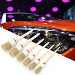 6Pcs Pig Hair Brush, Chalk Paint Wax Brush Set Natural Bristle Round Paint Brushes Furniture Paint Brushes for Oil Painting Waxing Furniture Home Decor (20mm 25mm 30mm 35mm 40mm 45mm)