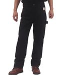 BOCOMAL FR Pants for Men Double Front Duck(Canvas) Flame Resistant Carpenter Black Pre-Washed Fire Retardant Dungaree