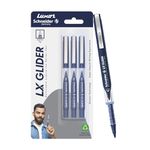 Luxor Schneider, LX Glider Pens, Pack of 3, Ink- Blue, Hybrid Tip, Refillable, Liquid Ink Roller Pen, Smooth and Precise, Essential Writing Tool