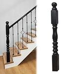 90cm/35.4in/2.9ft Tall Balusters for Staircase Interior，Modern Wrought Iron Stair Railing Spindles Set for Loft Villa Platform, Easy To Install (Color : H 95cm/37.4in/3.1ft, Size : Newel Post)