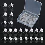 LUNARM 40 PCS Clear Heads Twist Pins with Storage Box, 2 Styles Bedskirt Tacks Pins for Upholstery, Slipcovers, and Bedskirts Decoration (0.59 Inches for Each)