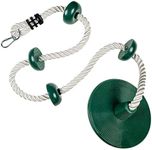 Safe Kidz Heavy Duty Disc Swing with Marine Grade Rope-Playground Swing Set Accessories – Green