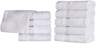 SUPERIOR Egyptian Cotton 10-Piece Face Towel Set, Small Towels for Facial, Spa, Quick Dry, Absorbent Towels, Bathroom Accessories, Guest Bath, Home Essentials, Washcloth, Airbnb, White